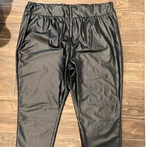 BloomChic Faux Leather Pants Womens Plus 3X 22 24 Black Zip Front